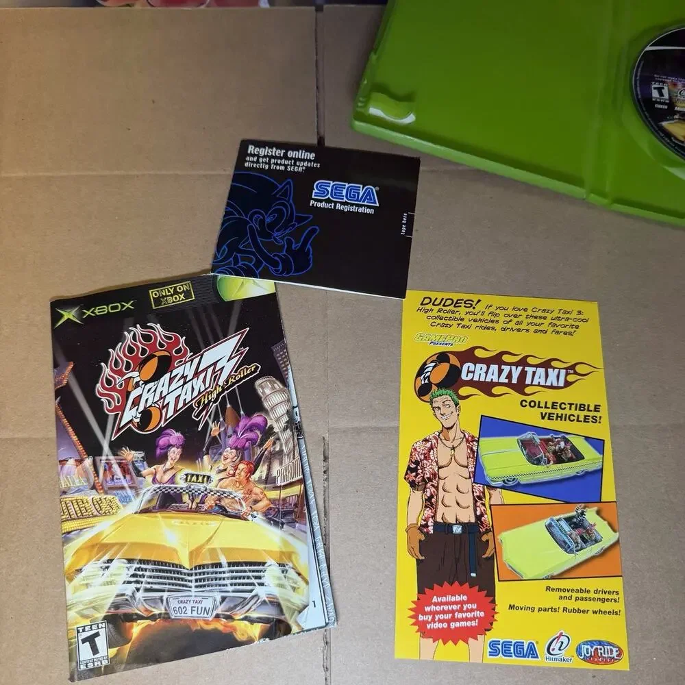 Crazy Taxi 3: High Roller (Microsoft Xbox, 2002) CIB Complete With Inserts